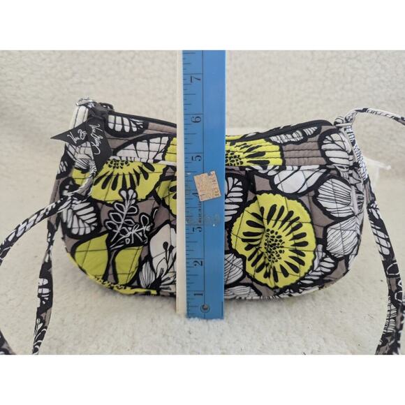 Vera Bradley Frannie Small Crossbody in "Citron" Pattern Yellow Gray White Black - Picture 3 of 11